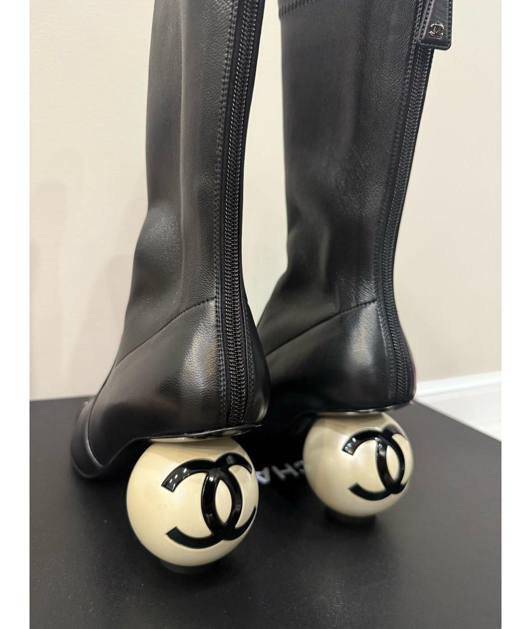 CHANEL Черные кожаные ботильоны, фото 8