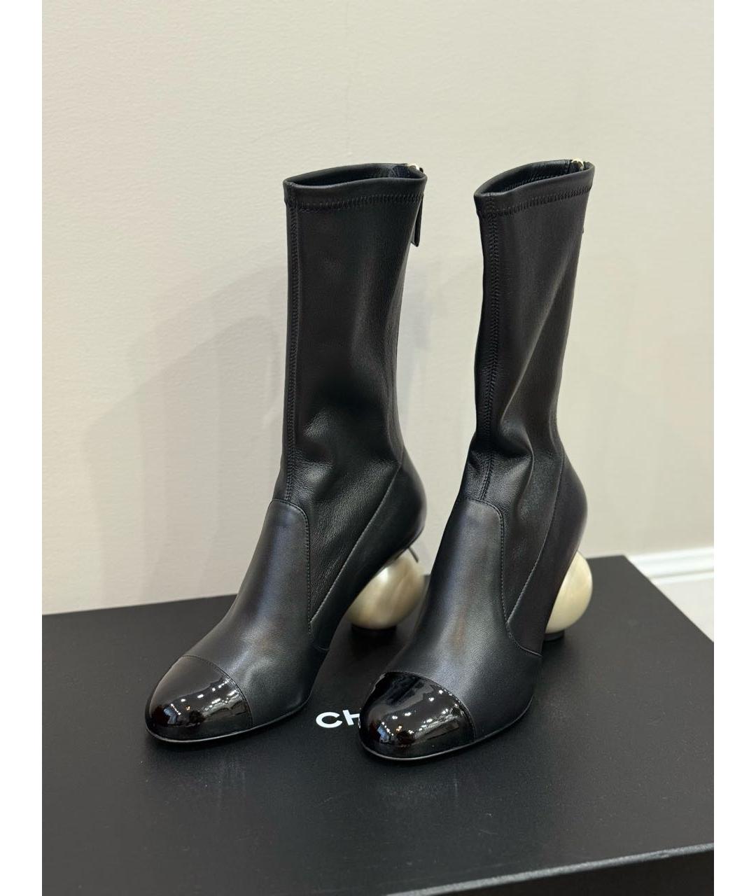 CHANEL Черные кожаные ботильоны, фото 2