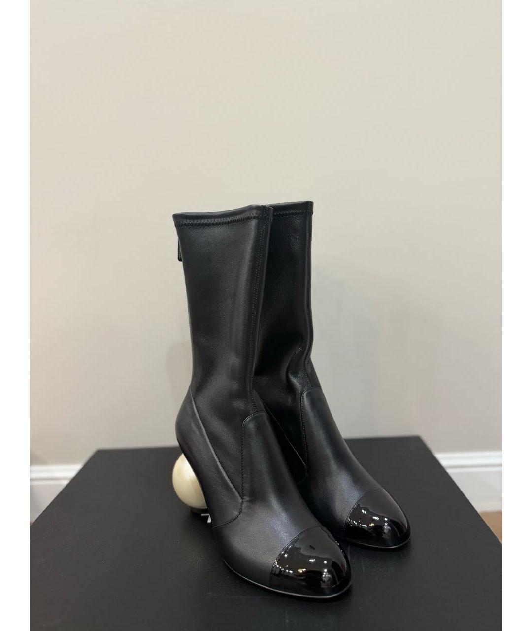 CHANEL Черные кожаные ботильоны, фото 6
