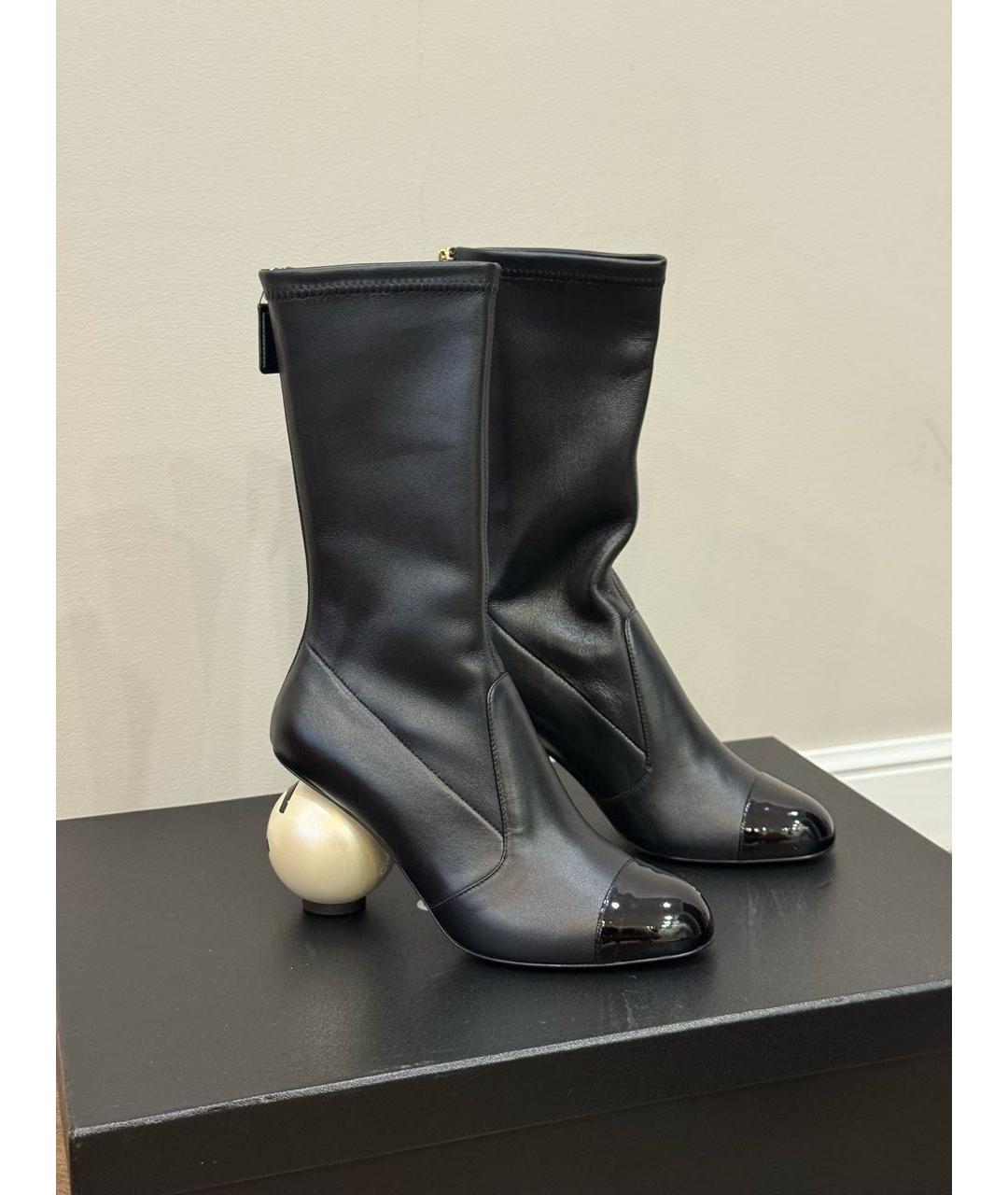CHANEL Черные кожаные ботильоны, фото 7