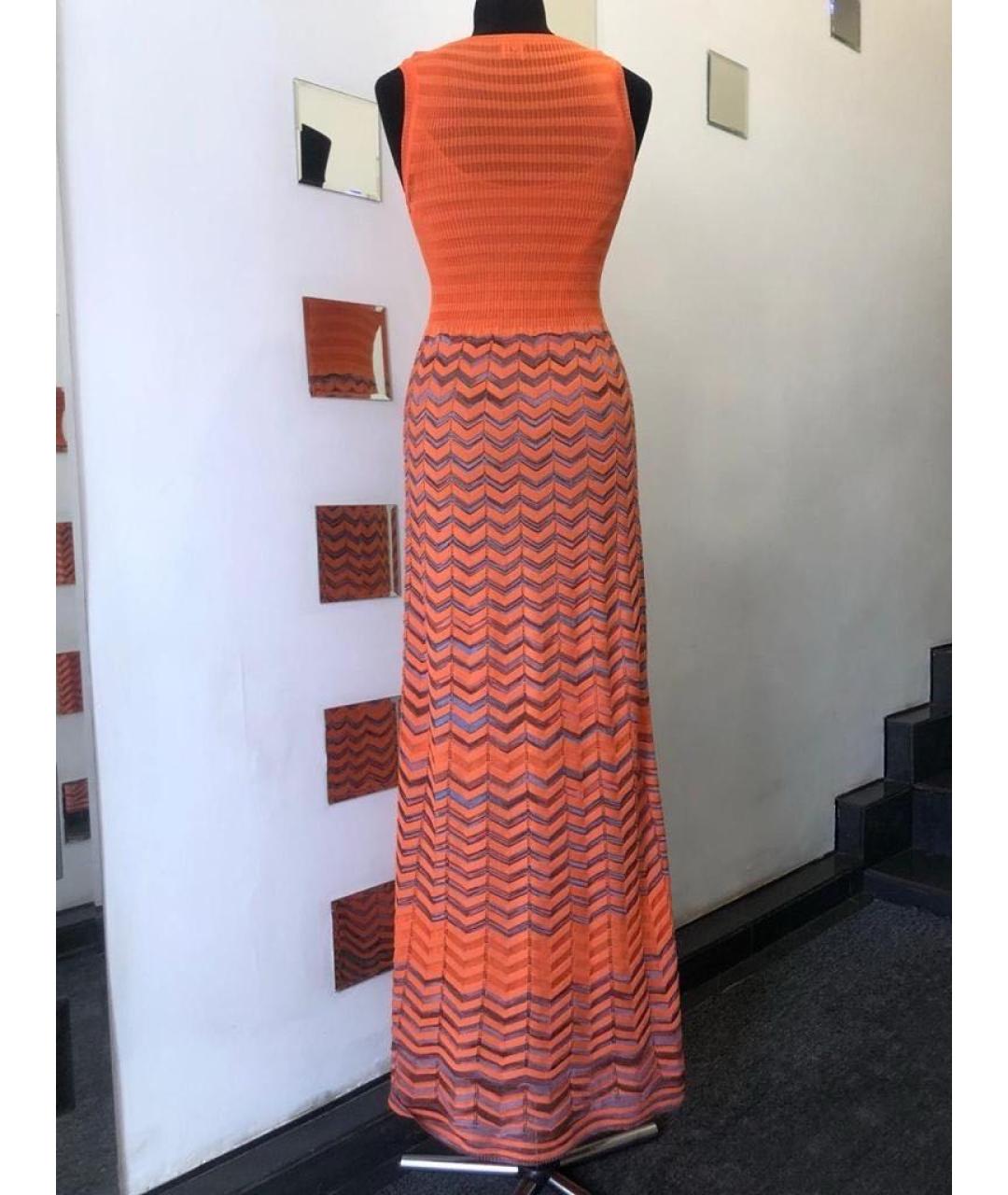 M MISSONI Оранжевое вискозное повседневное платье, фото 2