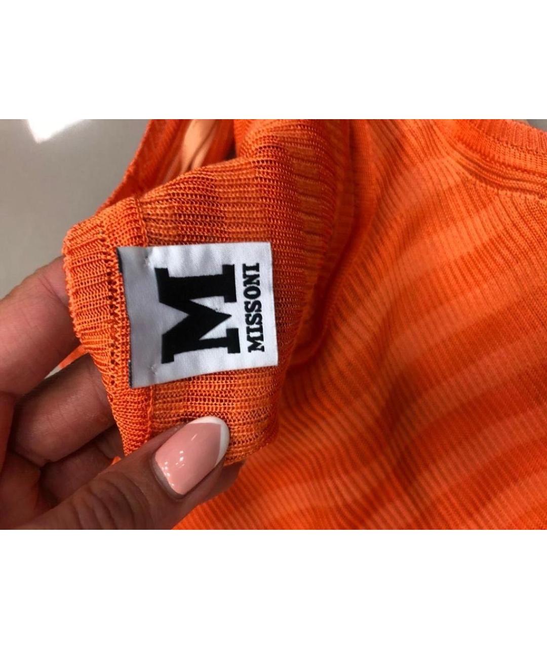 M MISSONI Оранжевое вискозное повседневное платье, фото 4