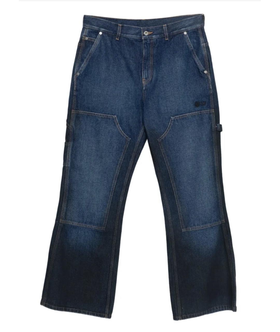 OFF-WHITE Синие хлопковые прямые джинсы, фото 1