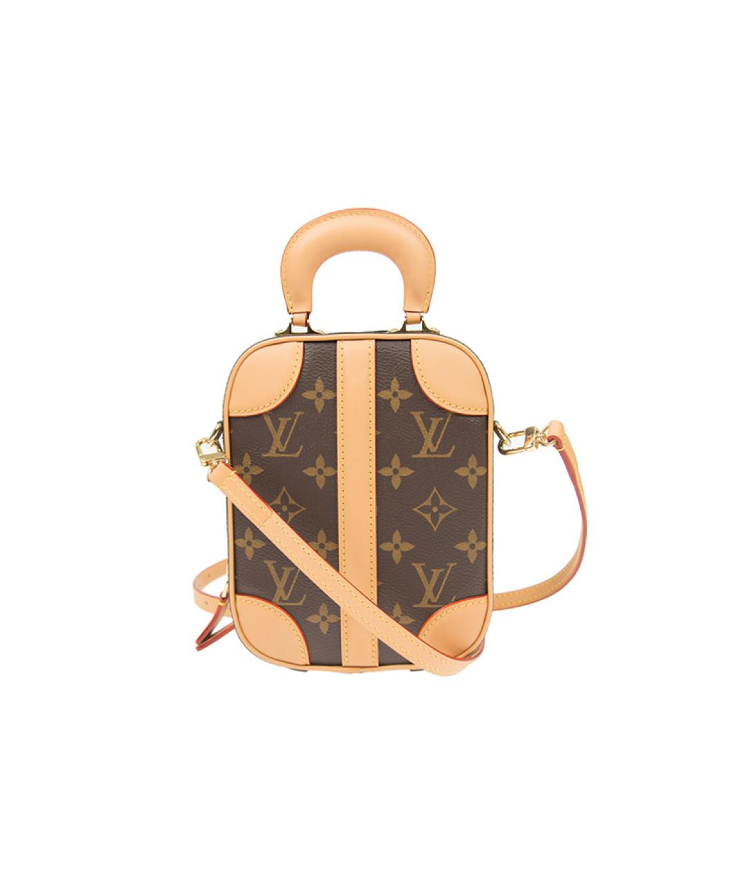 LOUIS VUITTON Коричневая кожаная сумка через плечо, фото 2