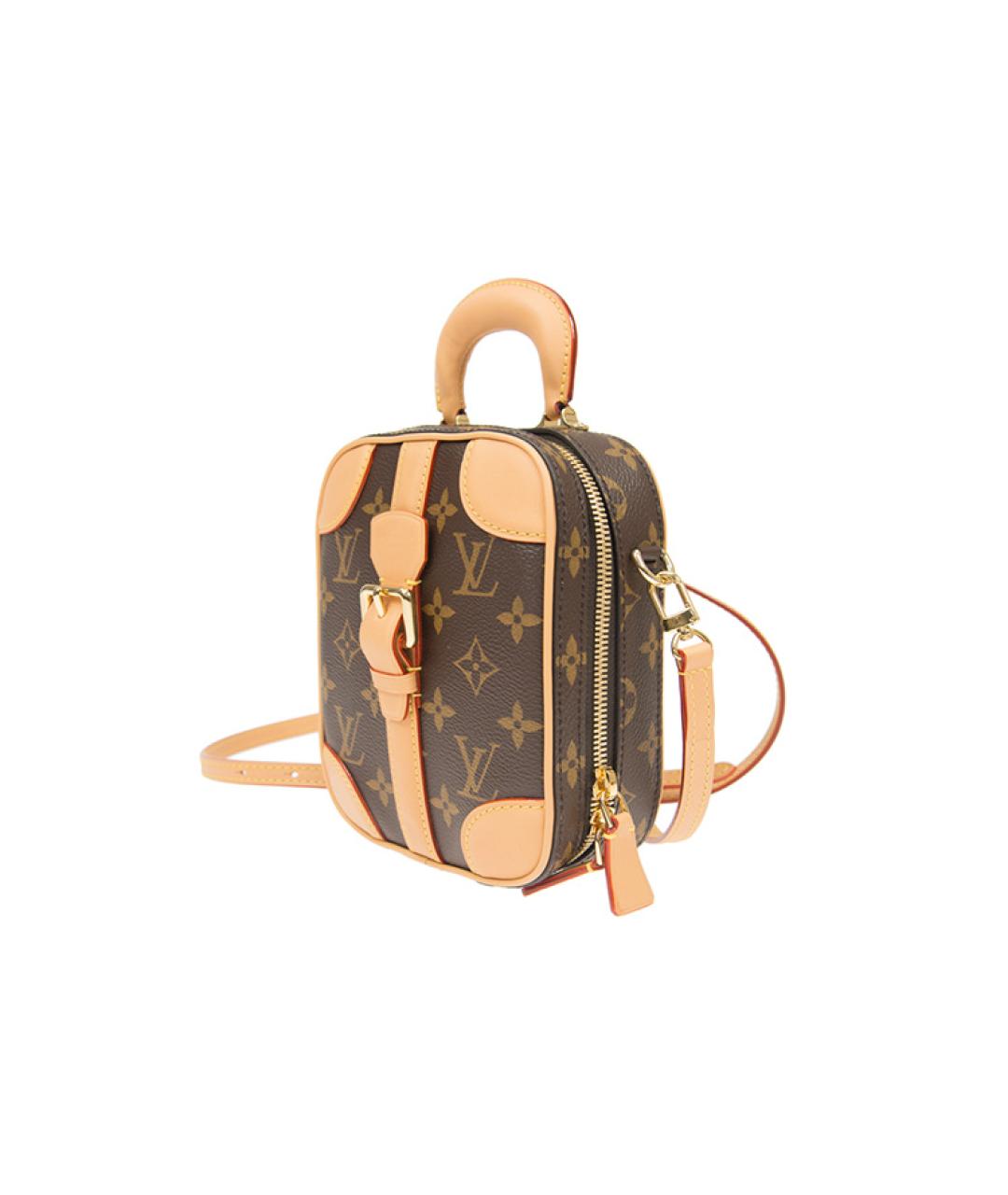 LOUIS VUITTON Коричневая кожаная сумка через плечо, фото 3