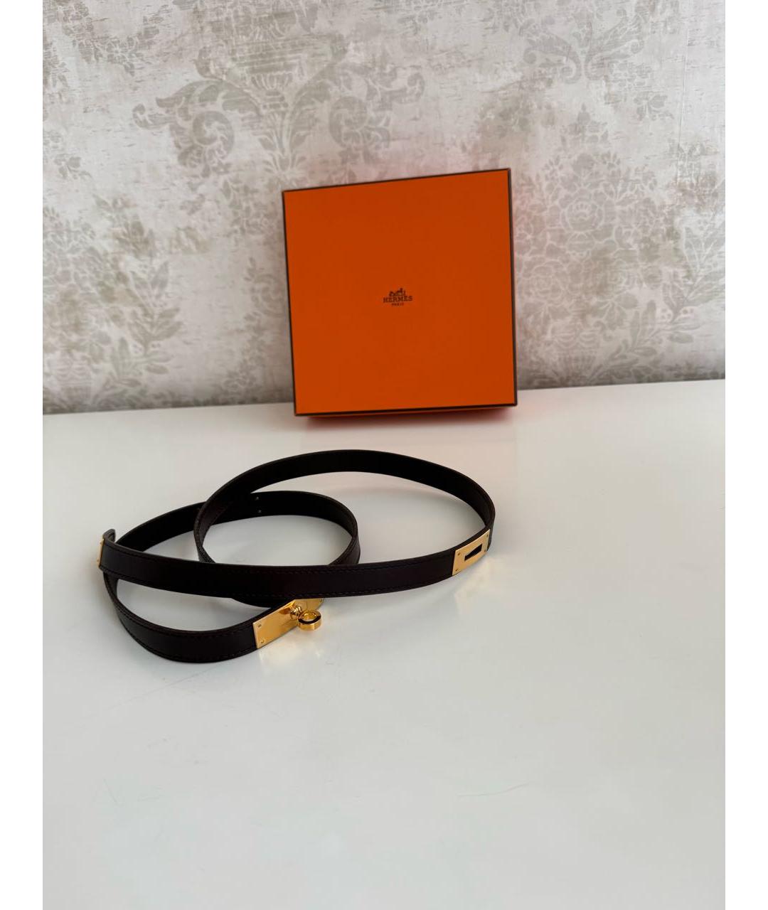 HERMES Коричневый кожаный ремень, фото 7