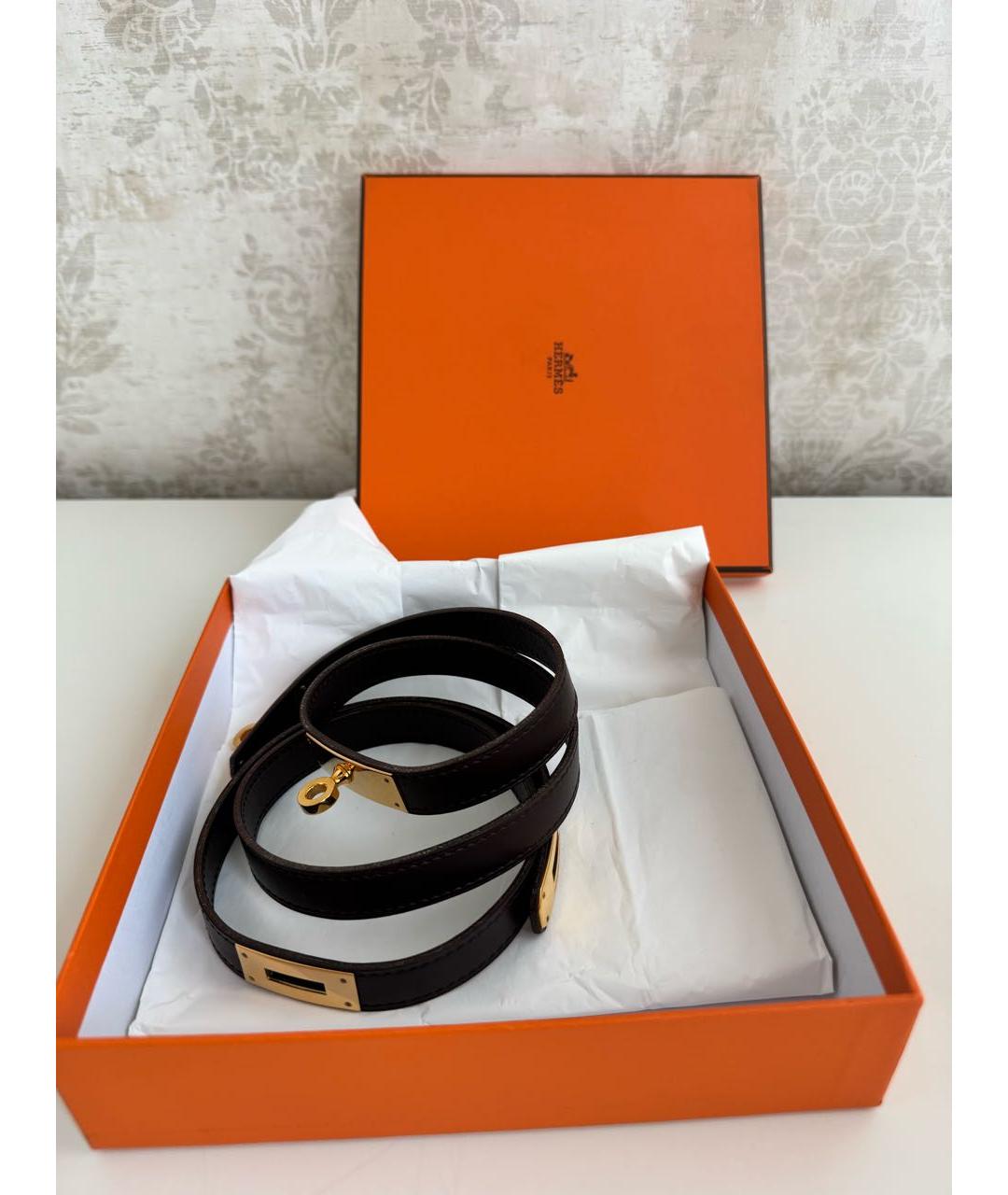 HERMES Коричневый кожаный ремень, фото 6