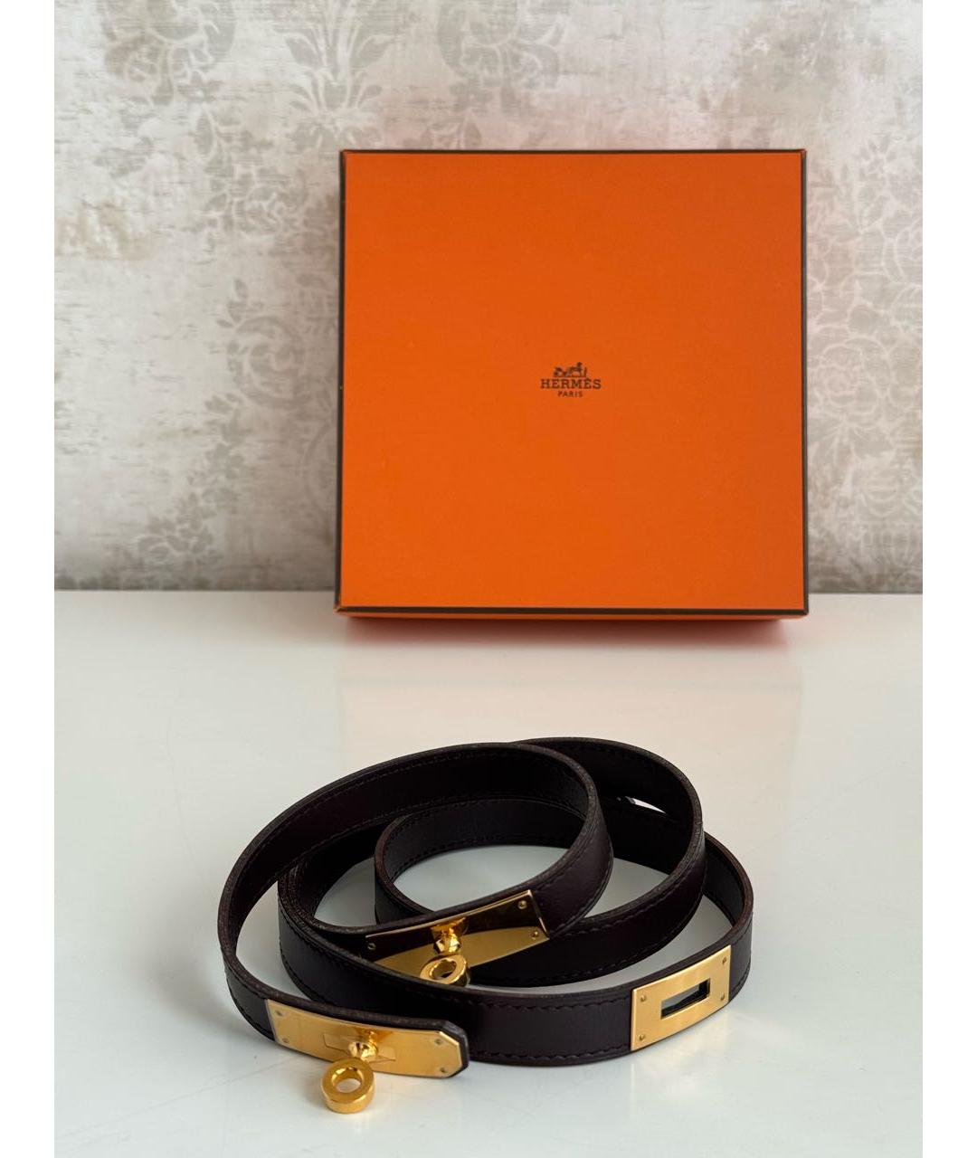 HERMES Коричневый кожаный ремень, фото 5