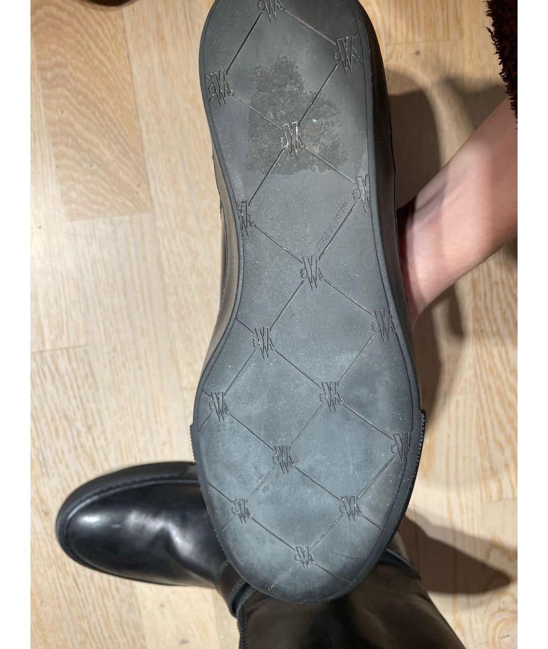 MONCLER Черные кожаные низкие ботинки, фото 3