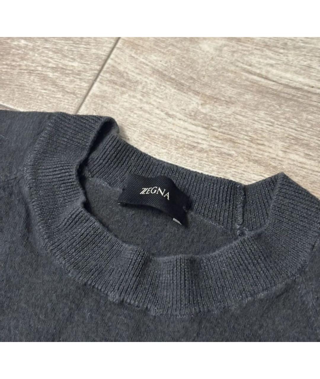 ZZEGNA Антрацитовый шерстяной джемпер / свитер, фото 4