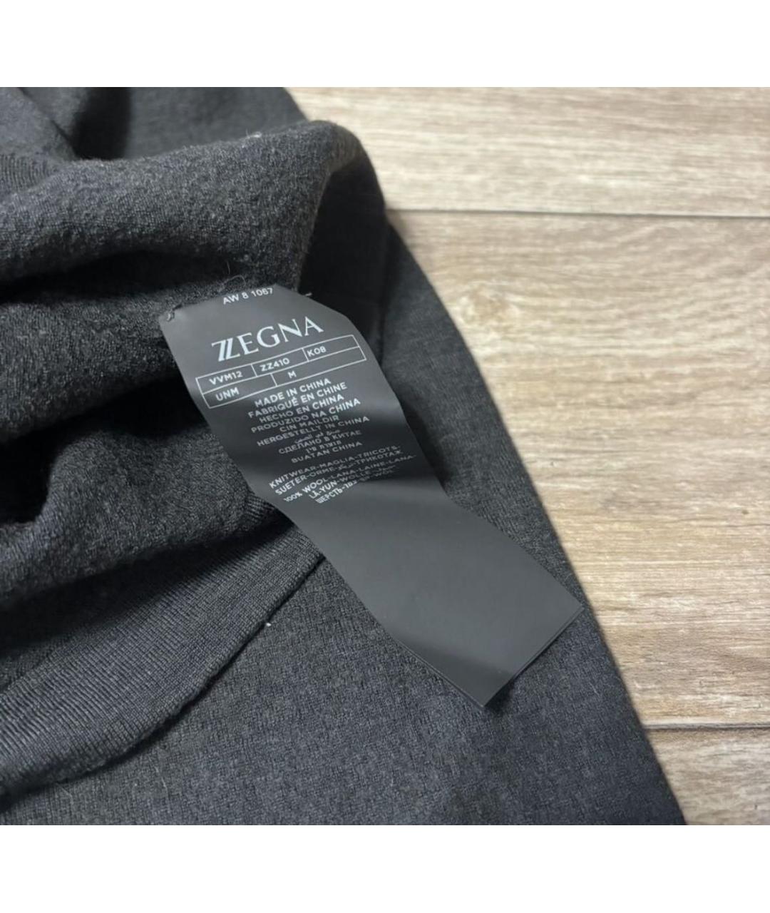 ZZEGNA Антрацитовый шерстяной джемпер / свитер, фото 5