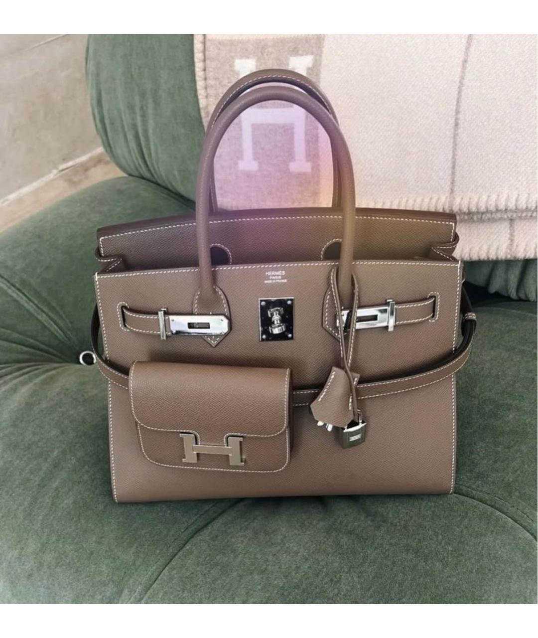 HERMES Коричневая кожаная поясная сумка, фото 7