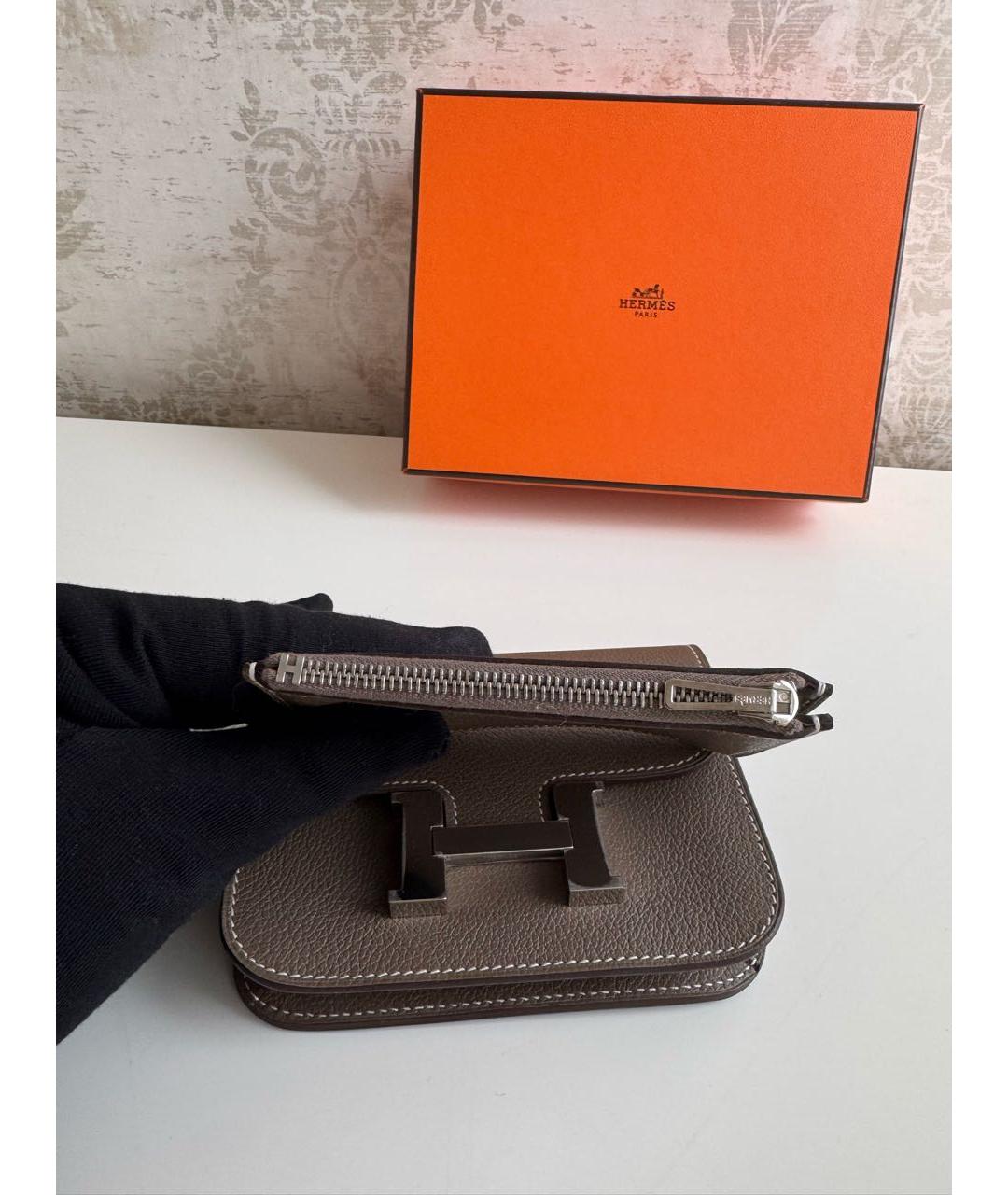 HERMES Коричневая кожаная поясная сумка, фото 4