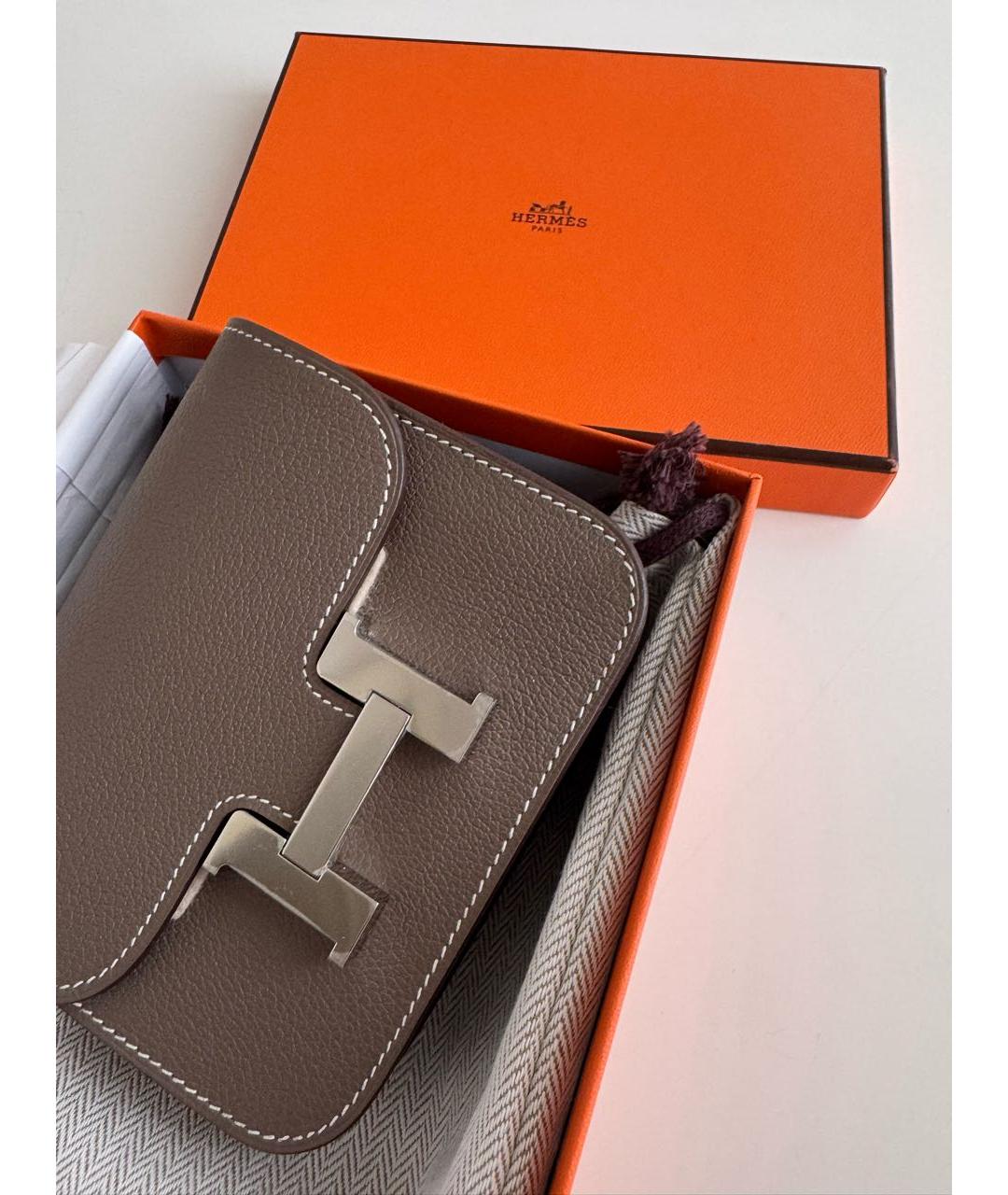 HERMES Коричневая кожаная поясная сумка, фото 6