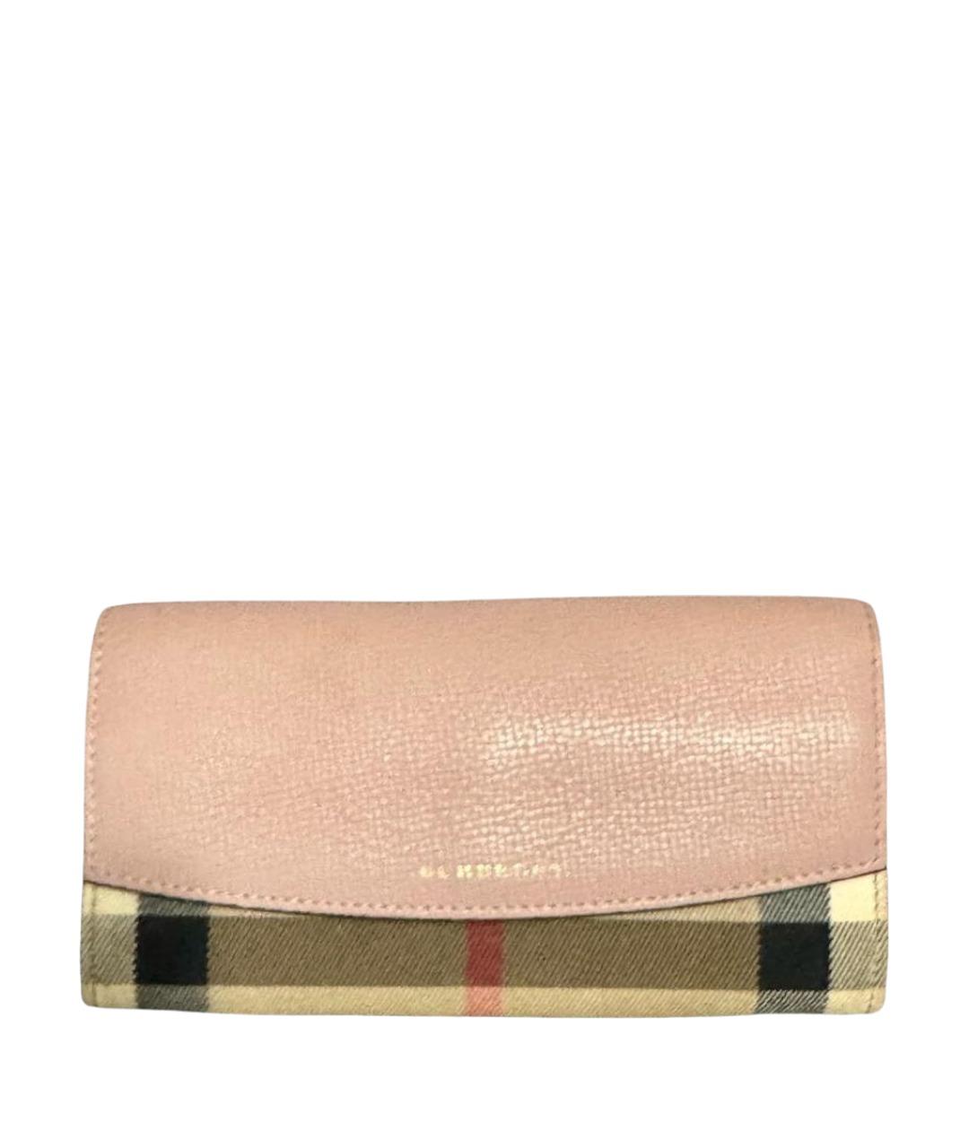 BURBERRY Розовый кожаный кошелек, фото 1