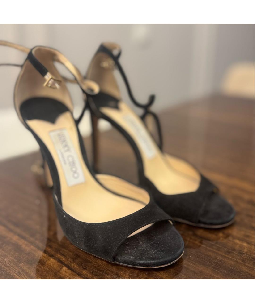 JIMMY CHOO Черные замшевые босоножки, фото 2