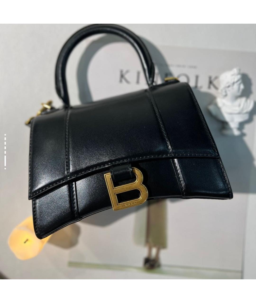 BALENCIAGA Черная кожаная сумка через плечо, фото 5