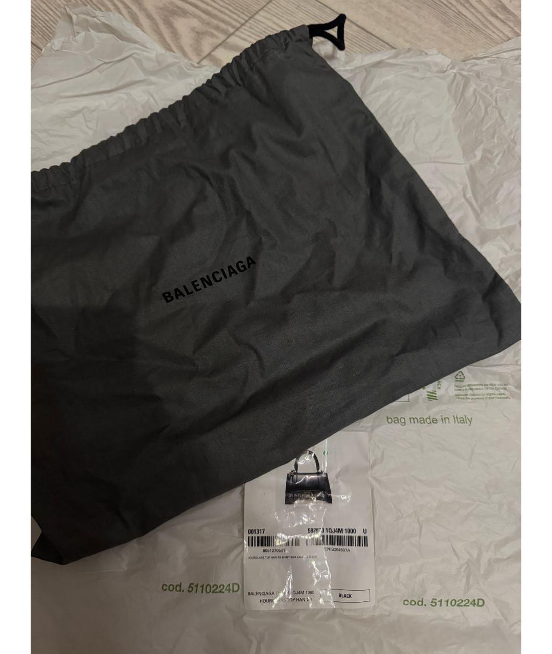 BALENCIAGA Черная кожаная сумка через плечо, фото 7