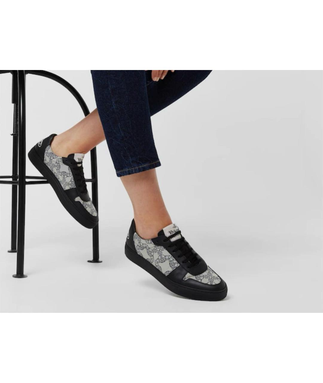 VIVIENNE WESTWOOD Черные кожаные кроссовки, фото 3