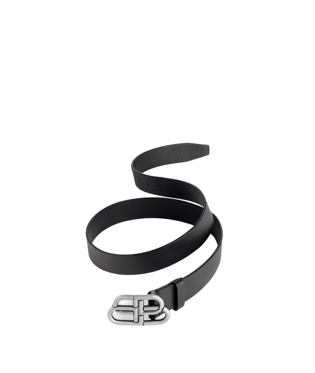 BALENCIAGA Черный кожаный ремень, фото 1