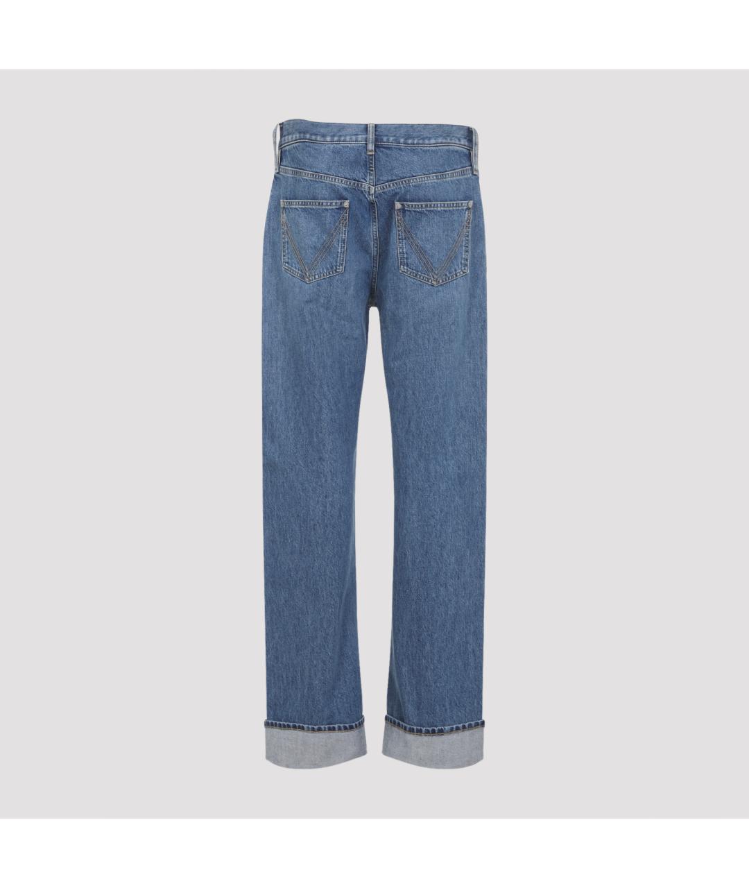 BOTTEGA VENETA Голубые хлопковые прямые джинсы, фото 3