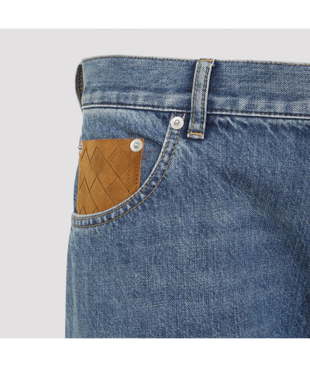 BOTTEGA VENETA Голубые хлопковые прямые джинсы, фото 4