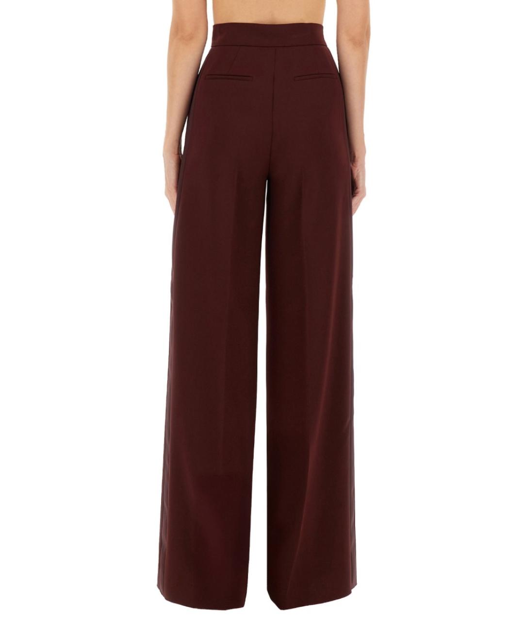 MAX MARA Бордовые прямые брюки, фото 5