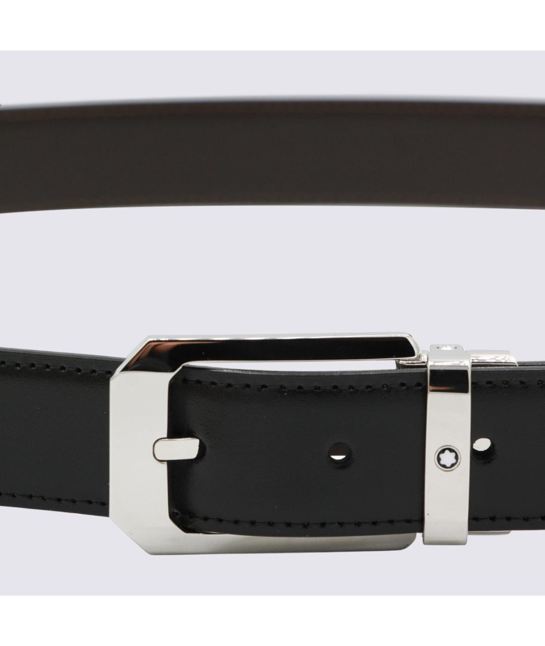 MONTBLANC Черный кожаный ремень, фото 2