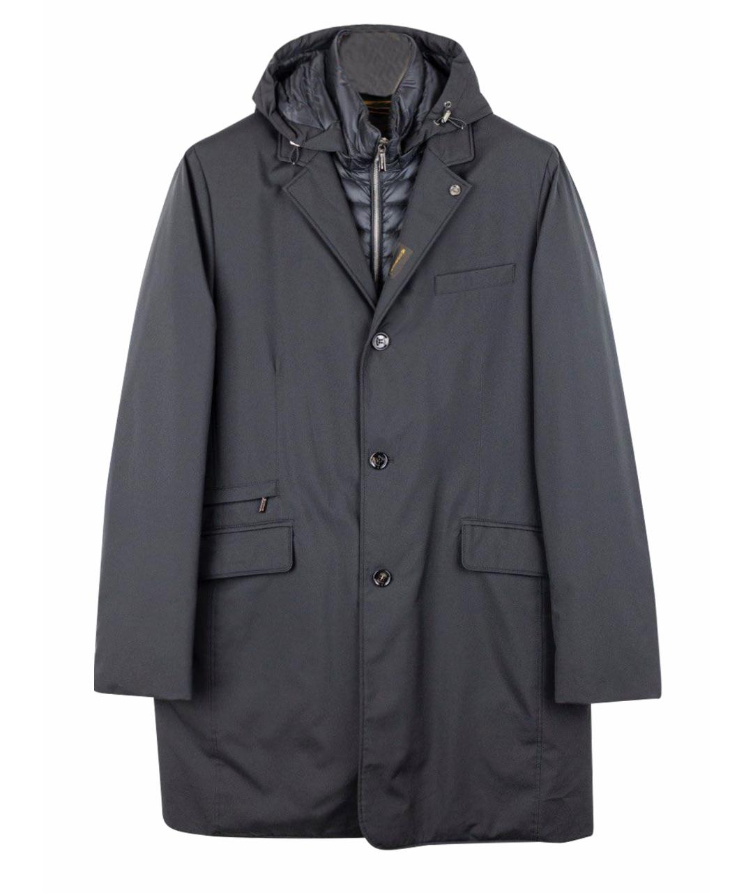 MOORER Черное полиамидовое пальто, фото 1