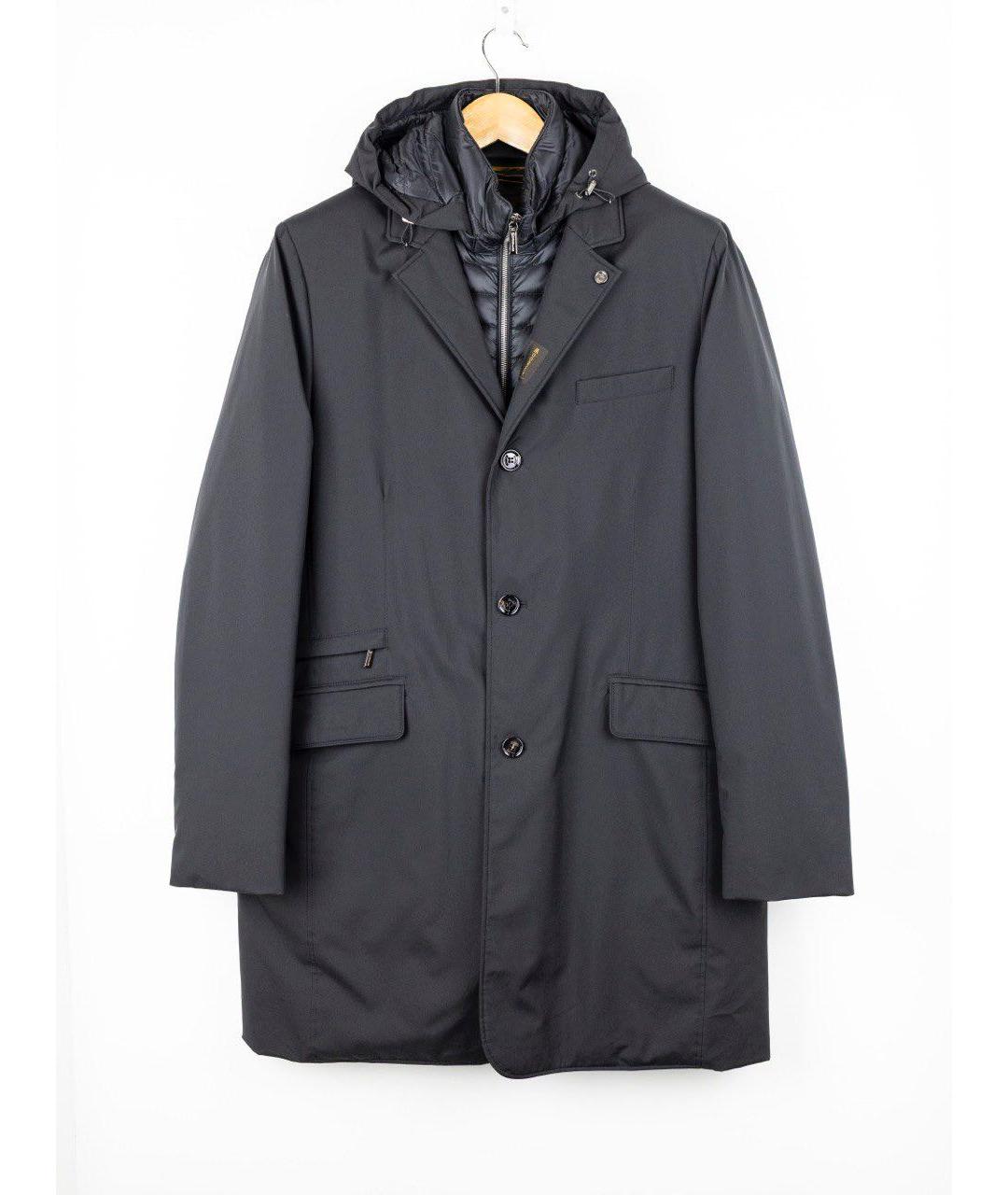 MOORER Черное полиамидовое пальто, фото 5