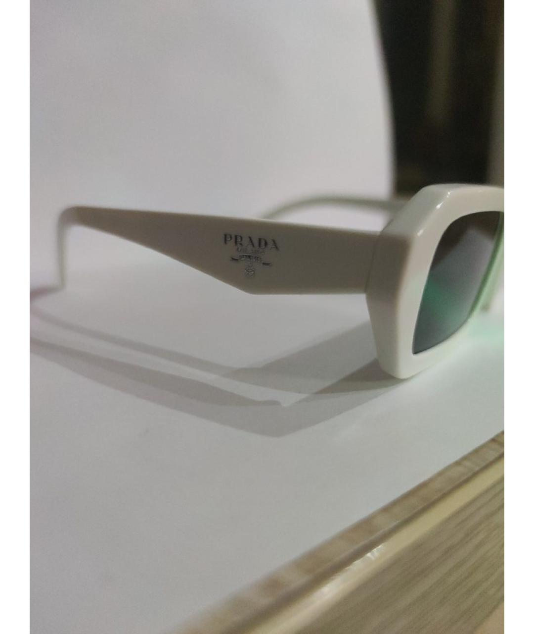 PRADA Белые пластиковые солнцезащитные очки, фото 3