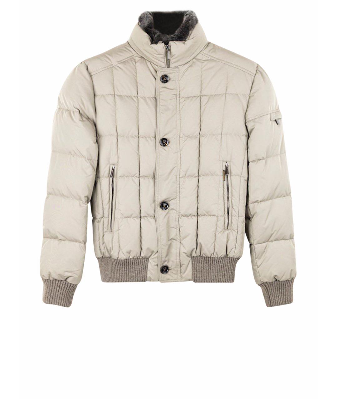 MOORER Бежевый полиамидовый пуховик, фото 1