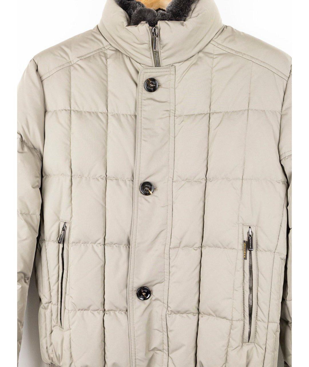 MOORER Бежевый полиамидовый пуховик, фото 3