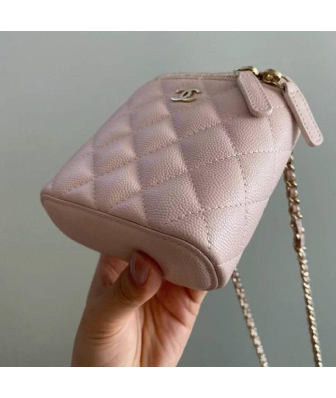 CHANEL Розовая кожаная сумка через плечо, фото 5