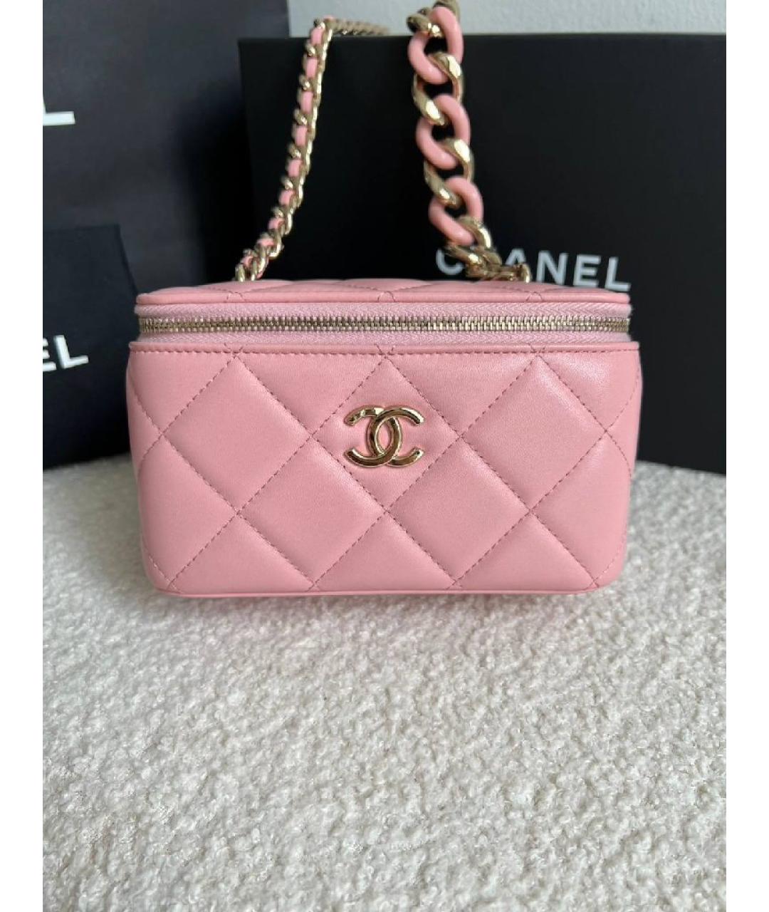 CHANEL Розовая кожаная сумка через плечо, фото 2