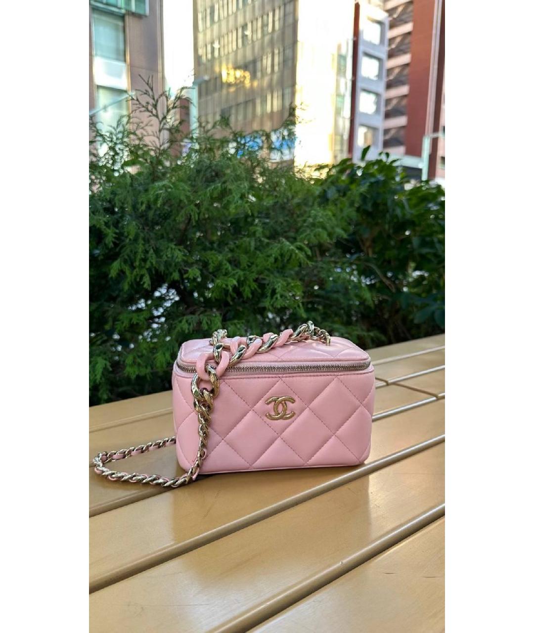 CHANEL Розовая кожаная сумка через плечо, фото 9