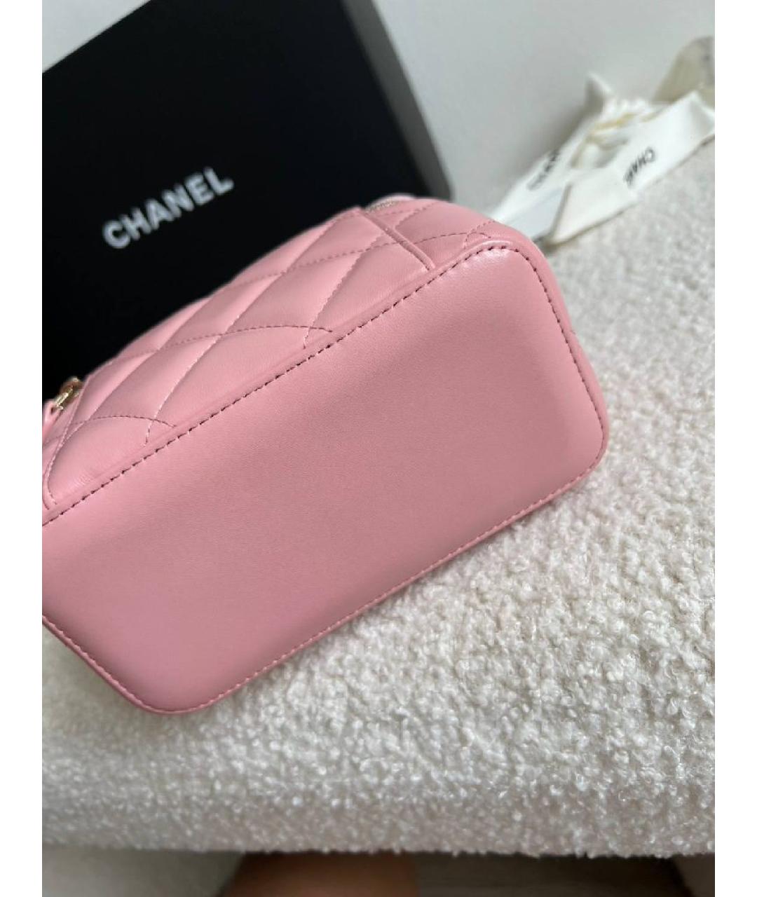 CHANEL Розовая кожаная сумка через плечо, фото 5