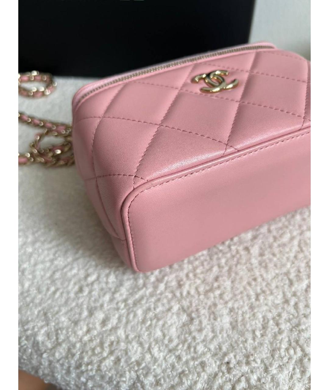 CHANEL Розовая кожаная сумка через плечо, фото 6