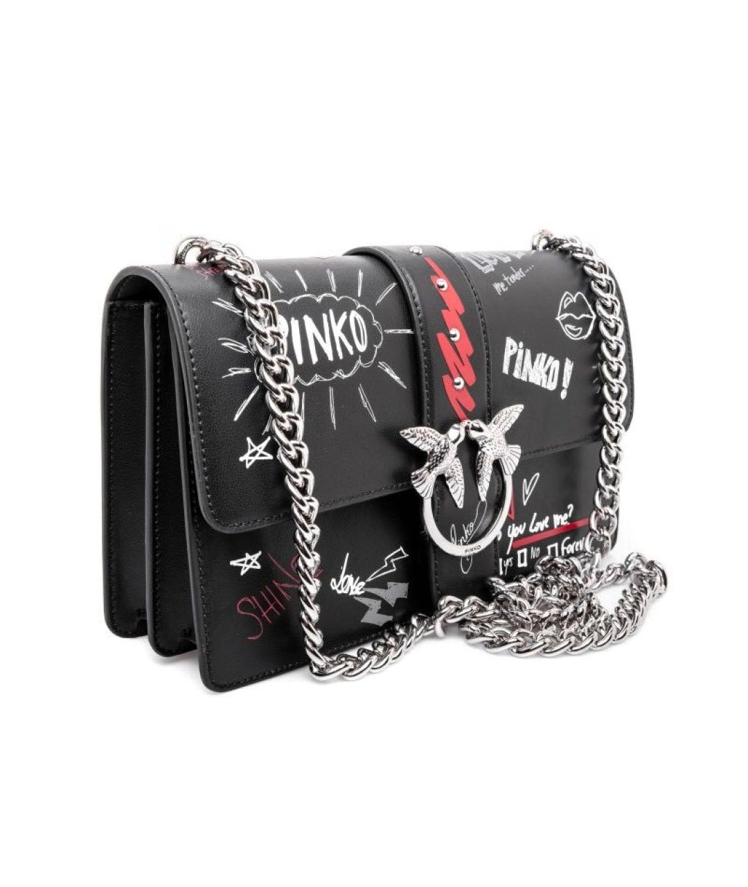PINKO Черная кожаная сумка через плечо, фото 2