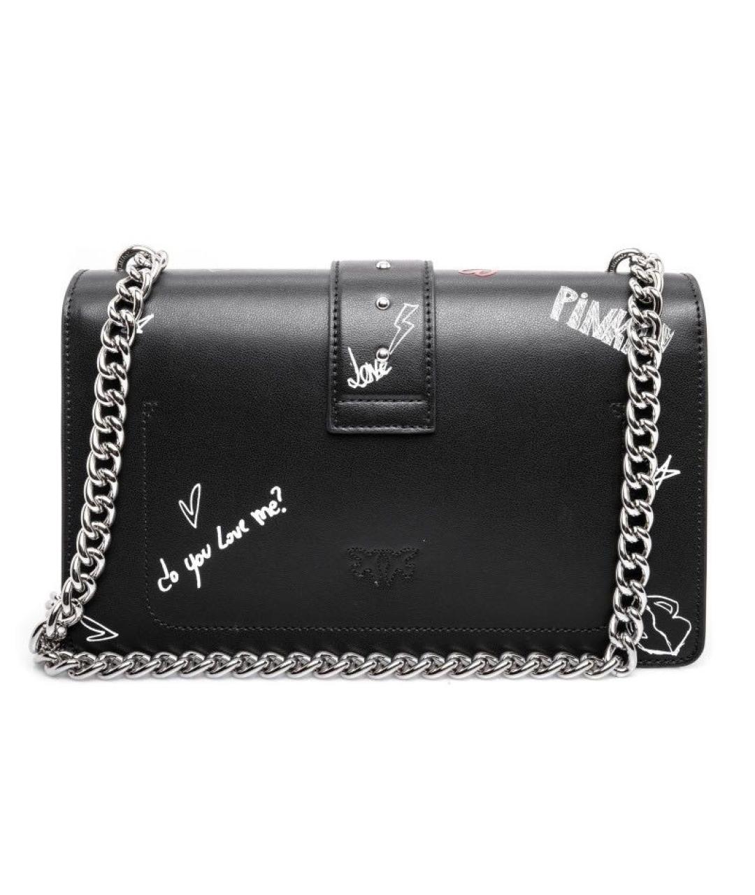 PINKO Черная кожаная сумка через плечо, фото 3