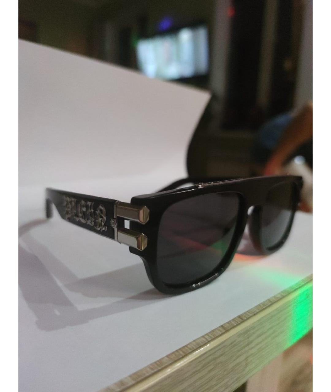 PHILIPP PLEIN Черные металлические солнцезащитные очки, фото 3