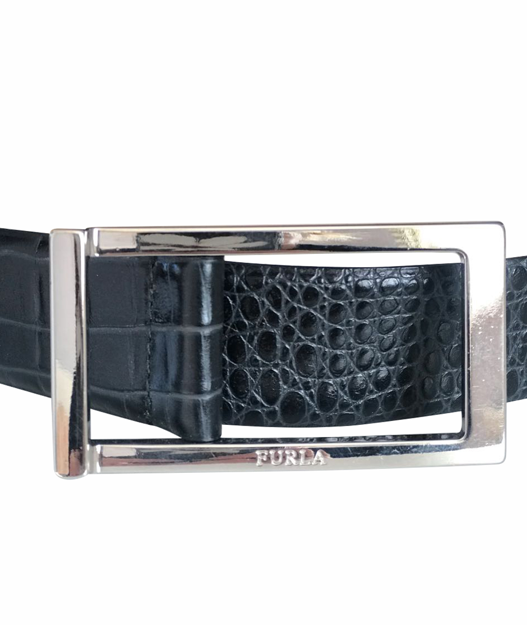 FURLA Черный кожаный ремень, фото 1