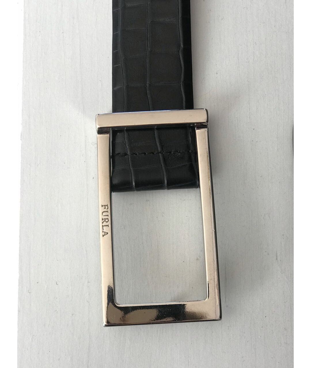 FURLA Черный кожаный ремень, фото 2