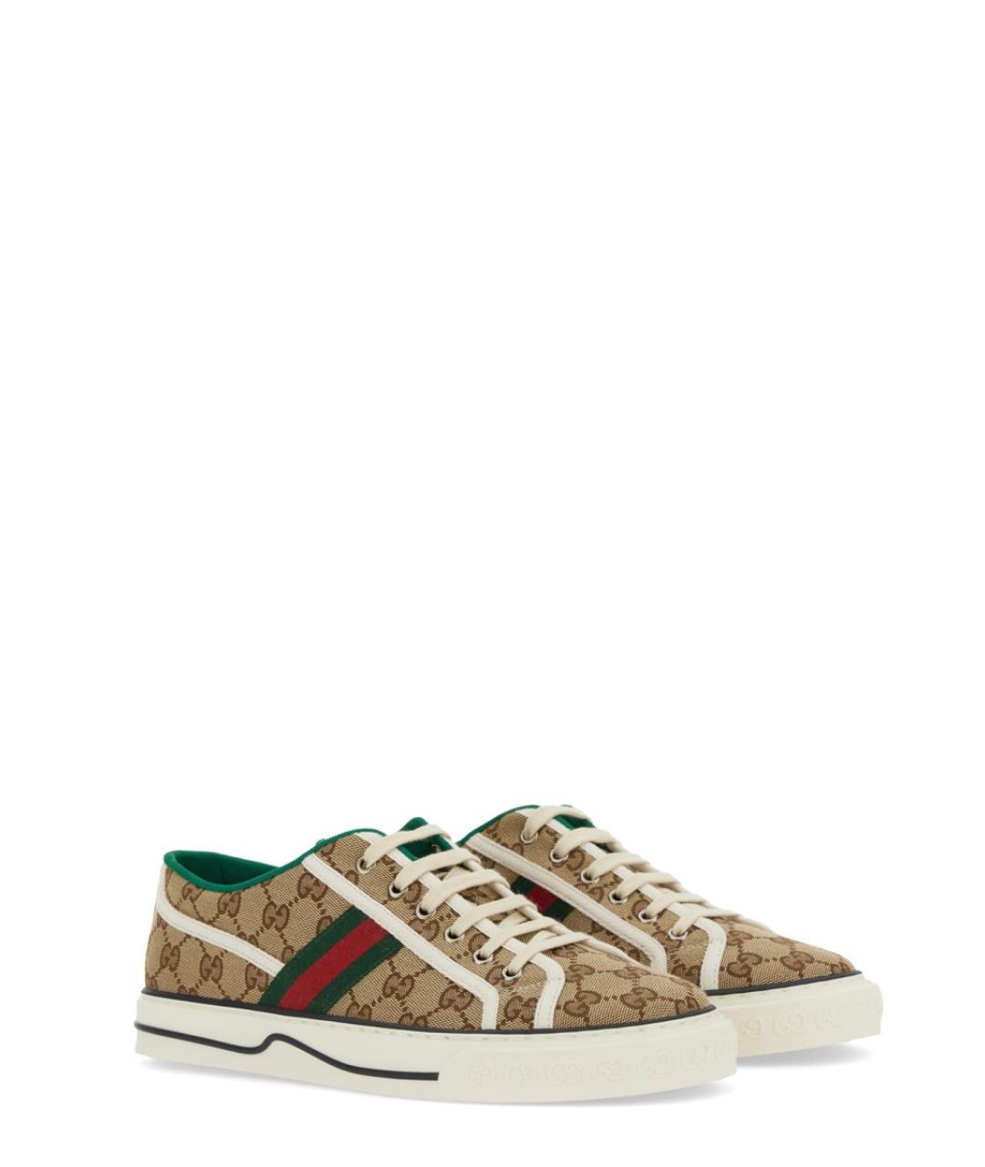 GUCCI Бежевые синтетические низкие кроссовки / кеды, фото 2