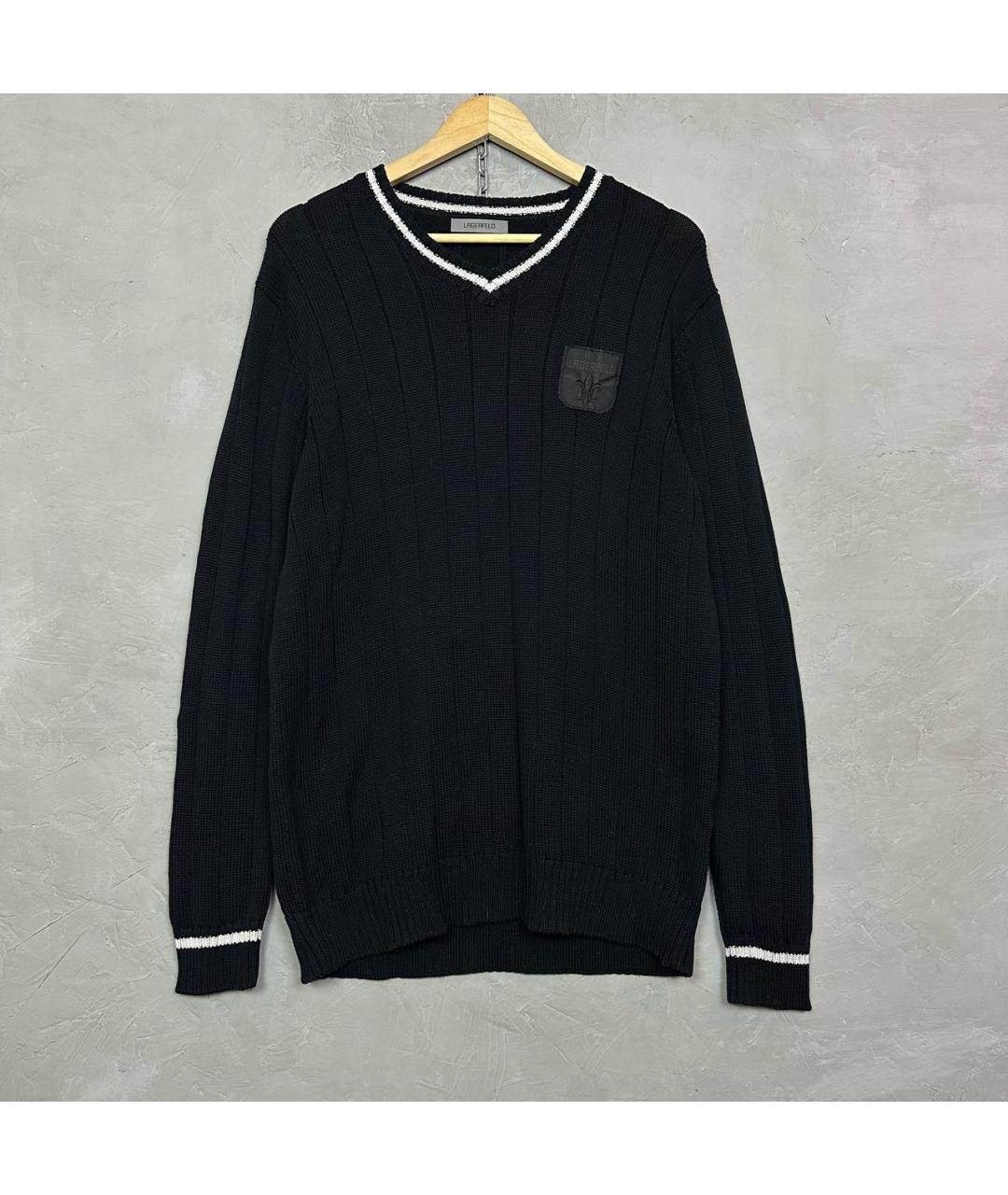 KARL LAGERFELD Черный хлопковый джемпер / свитер, фото 8