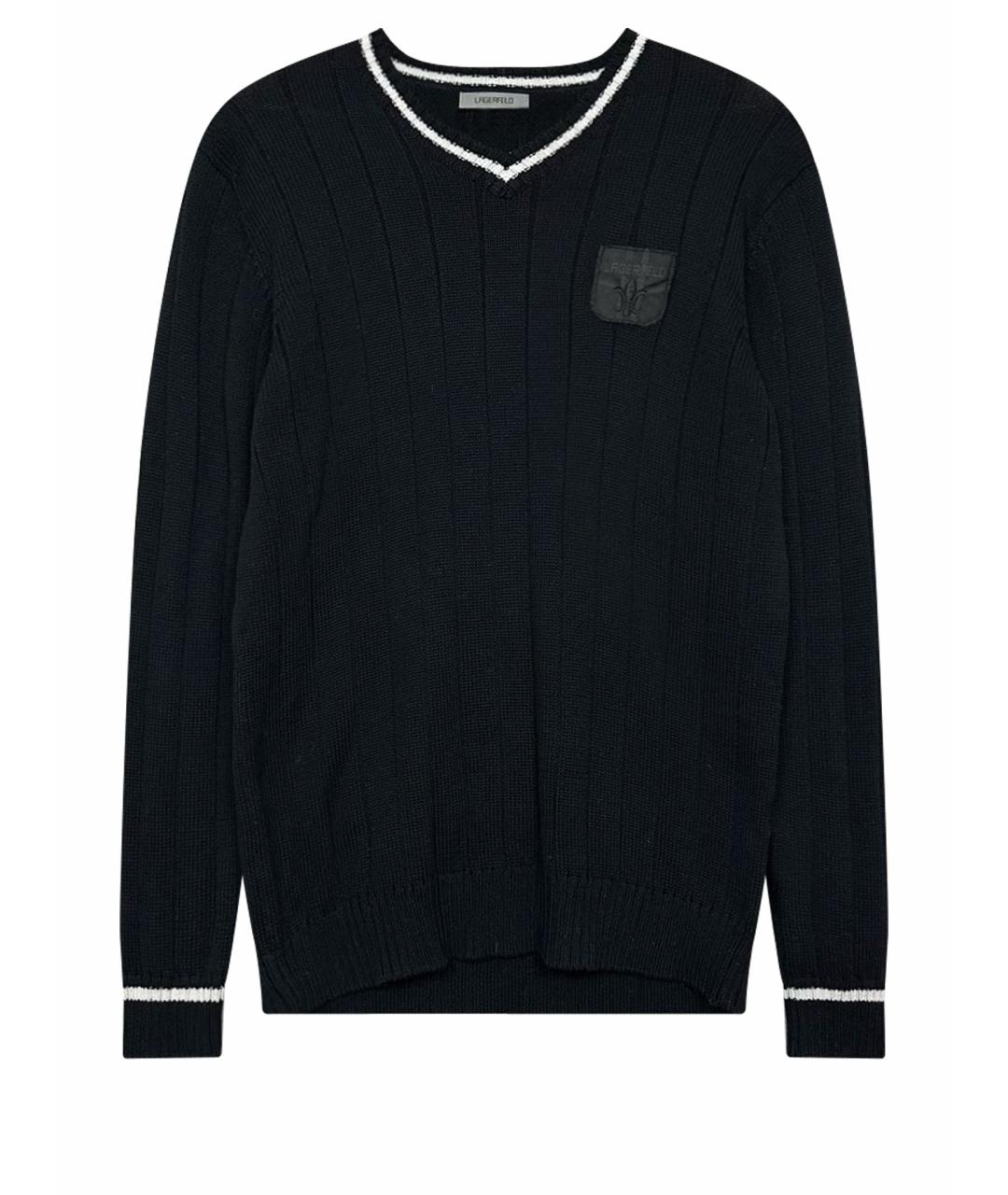 KARL LAGERFELD Черный хлопковый джемпер / свитер, фото 1