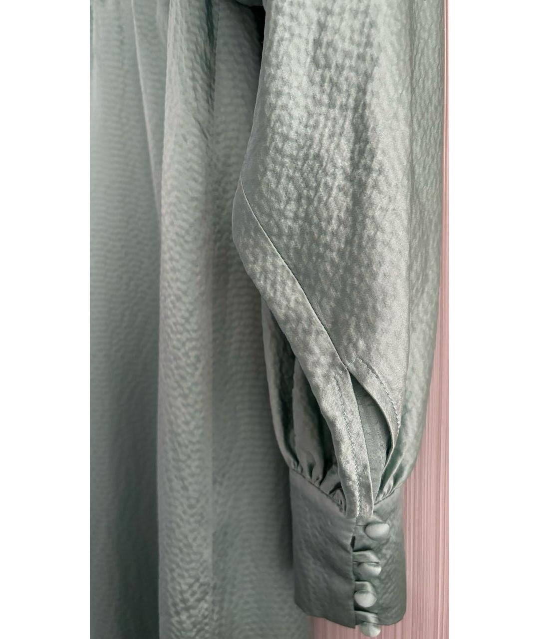 MAX MARA Бирюзовое шелковое вечернее платье, фото 8