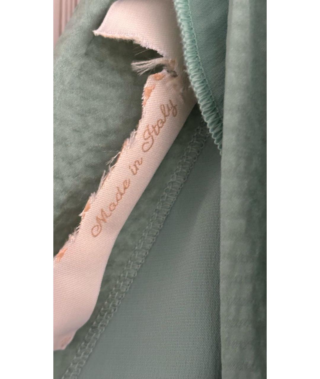 MAX MARA Бирюзовое шелковое вечернее платье, фото 6