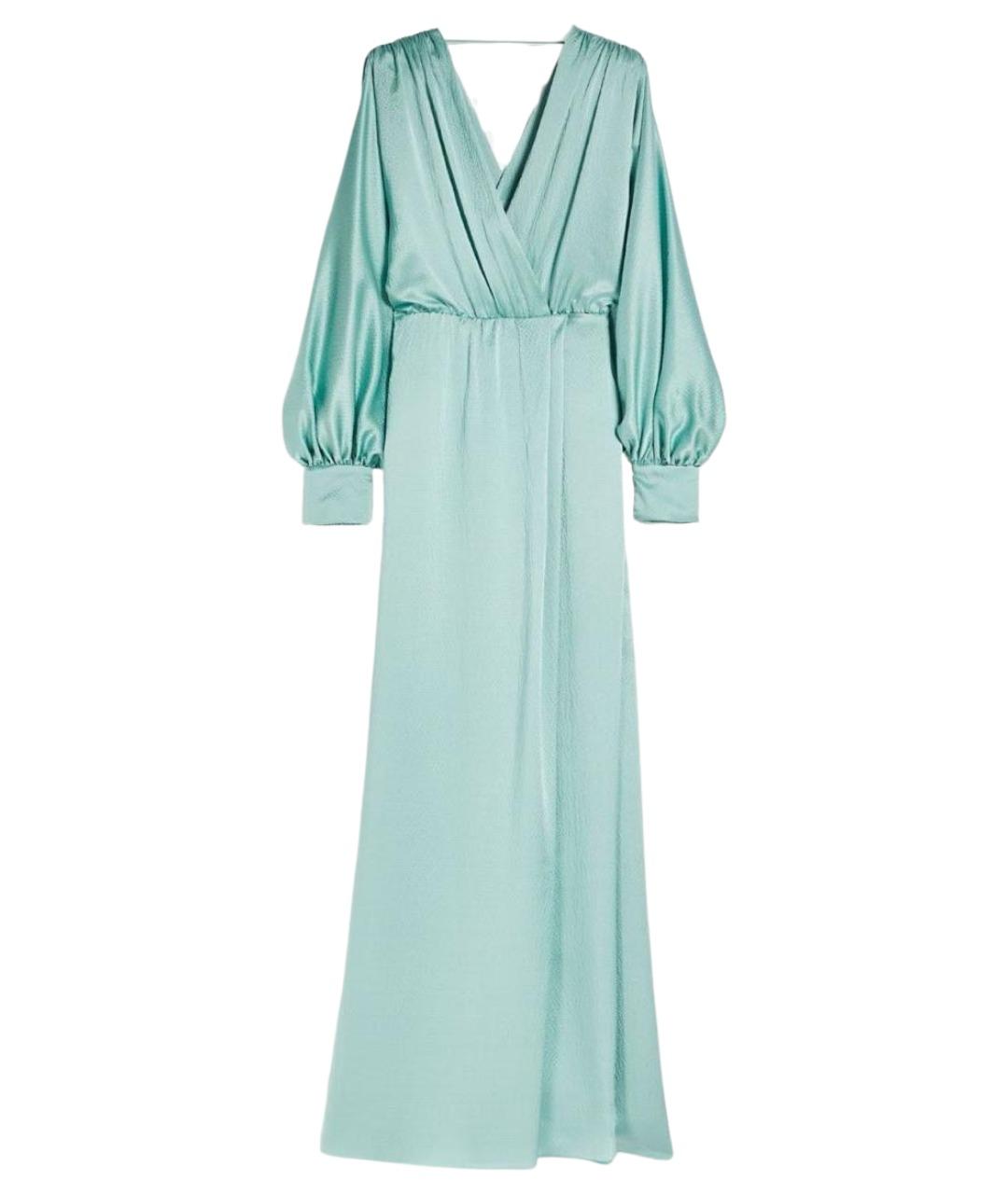 MAX MARA Бирюзовое шелковое вечернее платье, фото 1