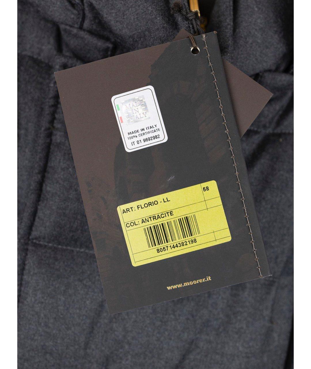 MOORER Антрацитовый шерстяной пуховик, фото 4